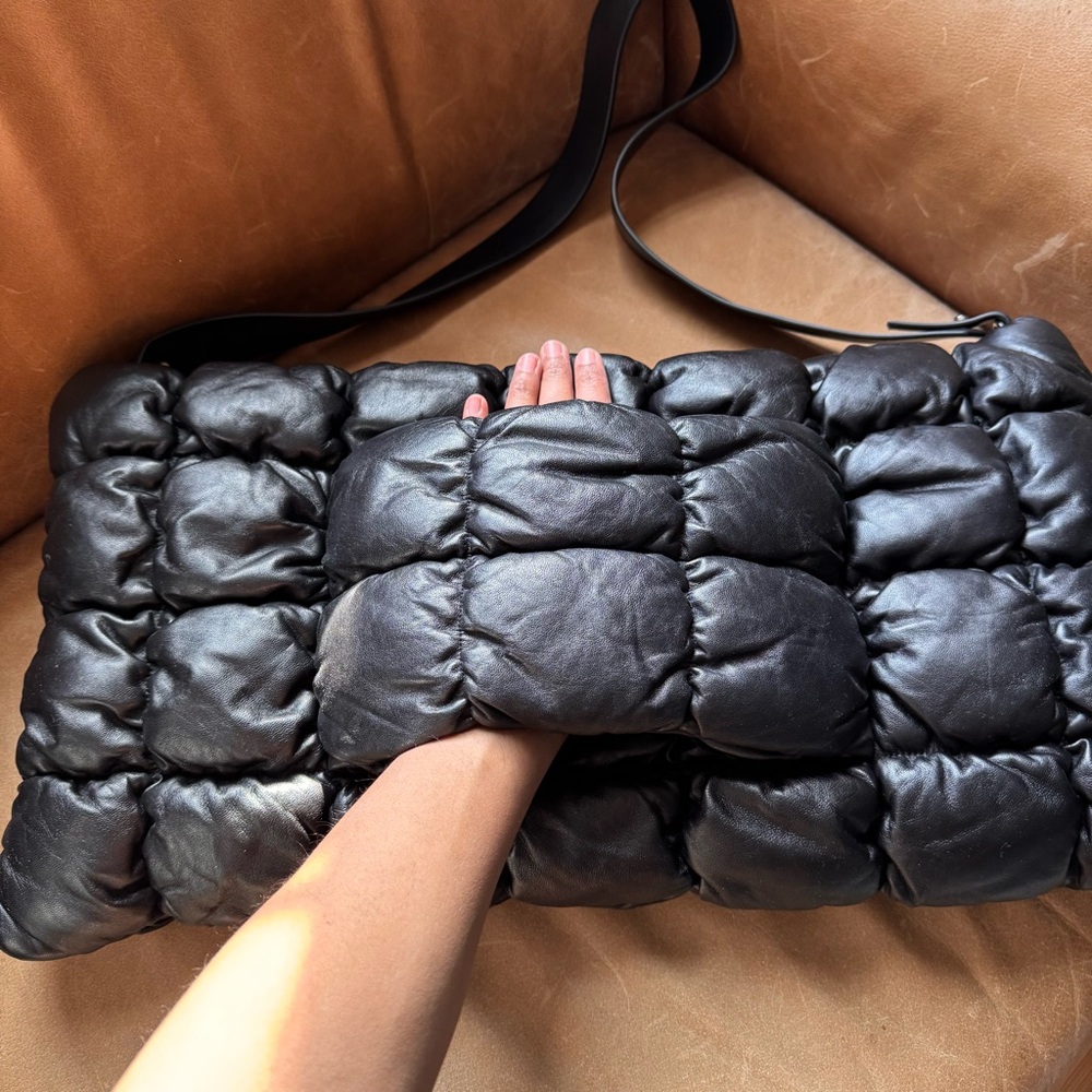 COS Black Quilted Puffer Shoulder Clutch - Picture 3 of 13